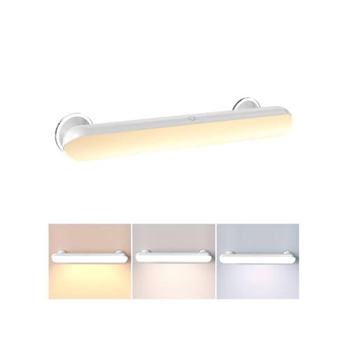 Luces Tocador Sin Cable con Recargable 5000mAh, Luces para Espejo de Ventosas Roscadas, Luces Espejo Maquillaje de 3 Colores, Luces Tocador Maquillaje Magnética USB con Control Remoto para Espejos