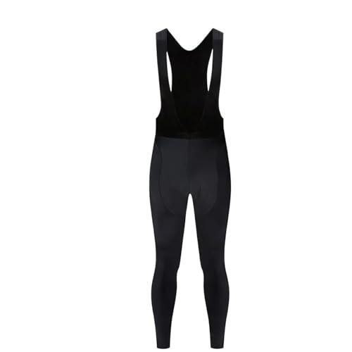 ZNJAMN Culotte con Tirantes De Ciclismo Black Cycling Bib Shorts Men Winter Thermal Fleece Long Pants Shockproof Mountain Bike Bicycle Wear Tights para Ciclismo(Winter Pant Black,L)