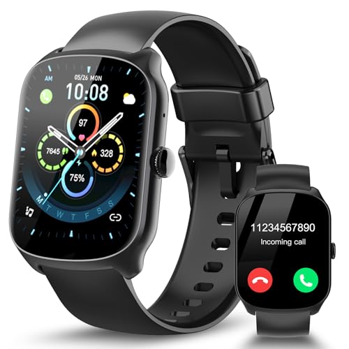 STECEi Reloj Inteligente Hombre Mujer, 1.95" HD Pantalla Curva Smartwatch con Llamadas Bluetooth, Monitor de Ritmo Cardíaco y Sueño, Pulsera Actividad 110+ Modos Deportivos, Impermeable IP68, Negro