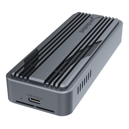 SABRENT Carcasa SSD USB 4 NVMe – Funda Externa SSD USB 4.0 M.2 PCIe 4.0 x4 sin Herramientas, 3900 MB/s, Compatible con Thunderbolt 3/4 y USB-C, para Unidades 2230/2242/2260/2280 (EC-U4TN)