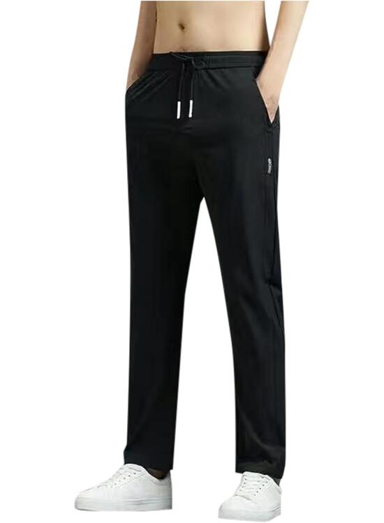 Pantalones de hombre con bolsillos profundos, ajuste holgado, pantalones de chándal casuales con cordón para correr, entrenar, entrenar, baloncesto