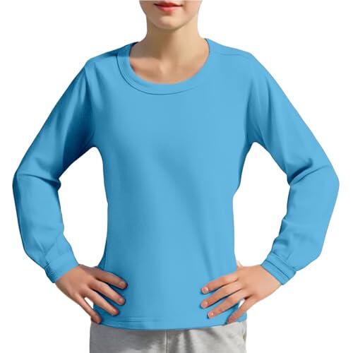 Sudadera de algodón suave para niños, diseño cálido de cuello redondo, estilo de manga larga, parte superior de color sólido, adecuada para niños o niñas, estilo túnica casual, cómoda para el uso