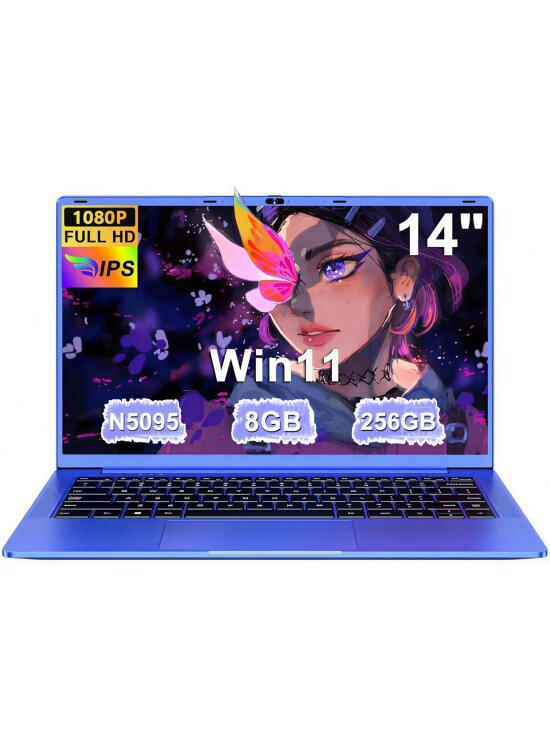 Ordenador Portátil 14 Pulgadas Celeron N5095 Upto 2,9 GHz Portatiles 8GB RAM 256GB SSD TF 1TB Win11 LPDDR4 1920*1080 FHD 5G WiFi USB 3.0 Laptop Película Protectora Español - Morado Cuerpo Metálico-6