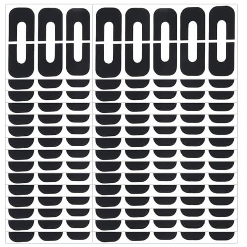 LAKPYN 100 Piezas Cintas desechables para uñas, en forma de U, adhesivo protector de esmalte de uñas, plantilla protectora de esmalte de uñas, negro