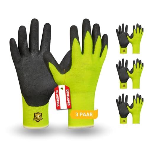 G4P Arctic Touch - Guantes de Trabajo de Invierno con Recubrimiento de Nitrilo Sandy, 3 Pares de Guantes de Montaje para Trabajo Frío Hasta 0 °C, Pantalla Táctil Repelente Líquidos, Talla L (9)