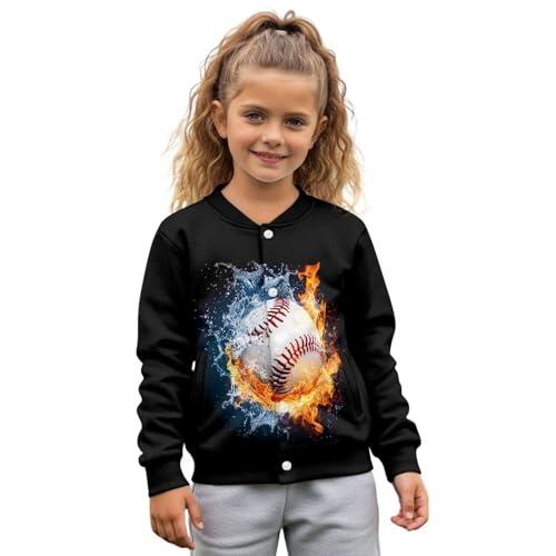 chaqlin Camiseta de béisbol con botones para niños pequeños, camiseta de béisbol informal para niños de 11 a 12 años, ropa de invierno para niñas