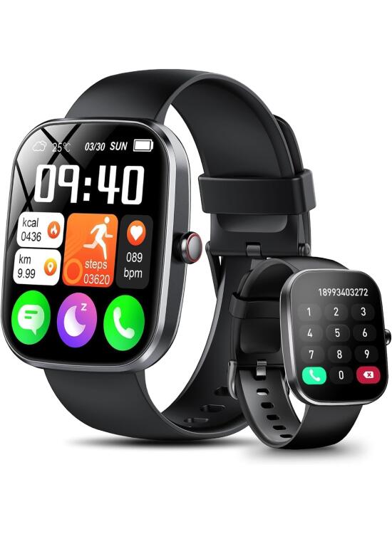 Reloj Inteligente Hombre Mujer, 1.91"HD Smartwatch con Llamadas Bluetooth, IP68 Smart Watch con 112+ Deportivos Modos Podómetro Pulsómetro Monitor de Sueño, Pulsera Actividad para Android iOS