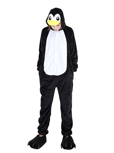 Ovender Disfraz Pijama Kigurumi para Carnaval Navidad Halloween Animale Cosplay Mono de una Pieza para Adultos Unisex Mujer y Hombre Ropa Espectáculo Invierno (L/XL, Pingüino 1)