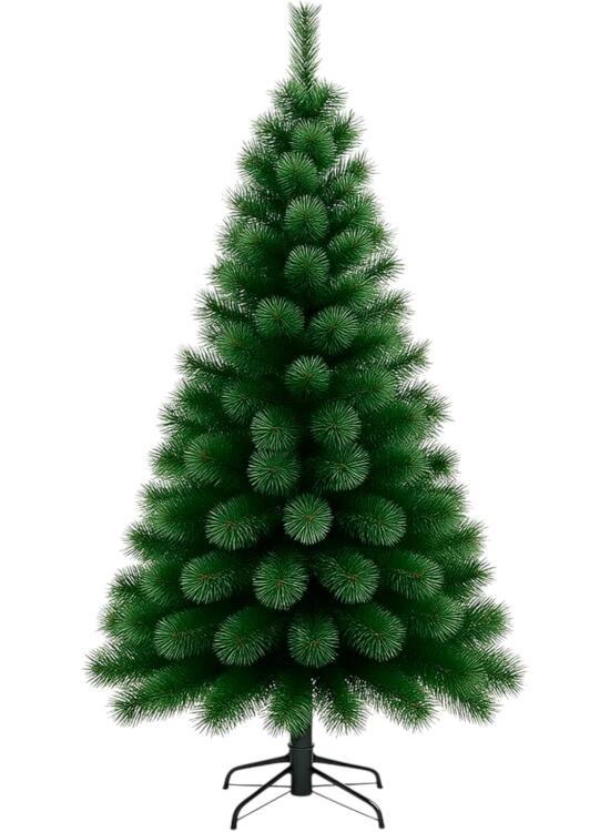 TIENDA EURASIA – Arbol de Navidad Mugo | PVC y Polietileno PE | Súper Verde | con Soporte de Metal | Forma de Abeto de Aspecto Realista | Decoracion Navidad (150 cm 150 Puntas)