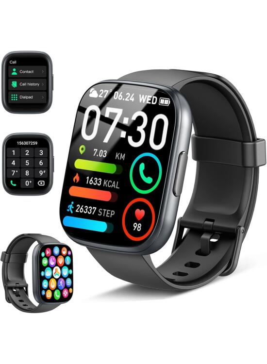 Reloj Inteligente Hombre Mujer, 1.95" Reloj Deporte con Funciún Llamadas Mensajes Bluetooth, 110+ Deportivos Smart Watch con Pulsómetro/Monitor de Sueño, IP68 Pulsera Actividad para Android iOS