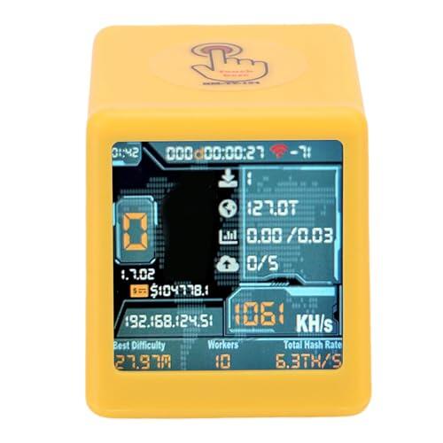 Tangxi Lottery Miner, 1060 KH S Hashrate Bitcoin Dogecoin Dispositivo de Minería con Pantalla Táctil HD de 1,54 Pulgadas, para Configuración WiFi Bluetooth en Menos de 5 Minutos