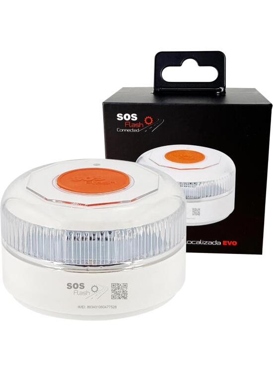 Baliza V16 Geolocalizada Homologada por la DGT 3.0, Luz de Emergencia para Coche con SIM de Telefónica, Plan de Datos hasta 2038, Protección IP54 y Base Imantada