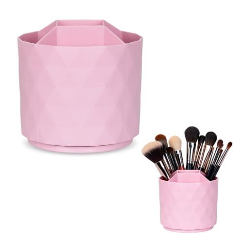 Eclove Organizador de Maquillaje Giratorio 360, Almacenamiento Cosméticos Versátil, Organizador Porta Brochas, Makeup Organizer para Tocadores, Dormitorios y Baños
