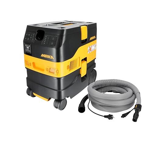Mirka DEXOS 1217 M AFC/Aspirador Industrial Clase M/Aspirador Agua y Polvo 17 l/Limpieza automática del Filtro/Manguera de 4 m y Manguito