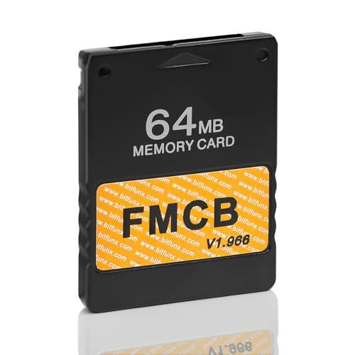 GuileKeys Tarjeta de memoria McBoot PS2 gratis, tarjeta de memoria FMCB de 64 MB para consola PS2 Fat Console, ejecuta juegos en disco duro USB o disco duro, adaptador de videojuegos sin retraso, Plug
