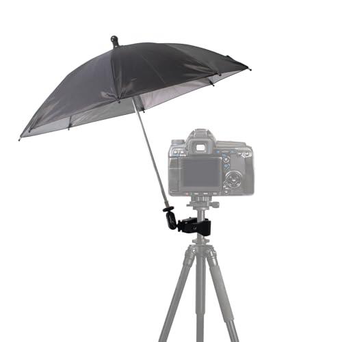 Parasol para cámara con abrazadera, 360° ajustable, para cámara, lluvia, protección solar para fotografías/películas al aire libre, accesorios para exteriores, diámetro de 50 cm