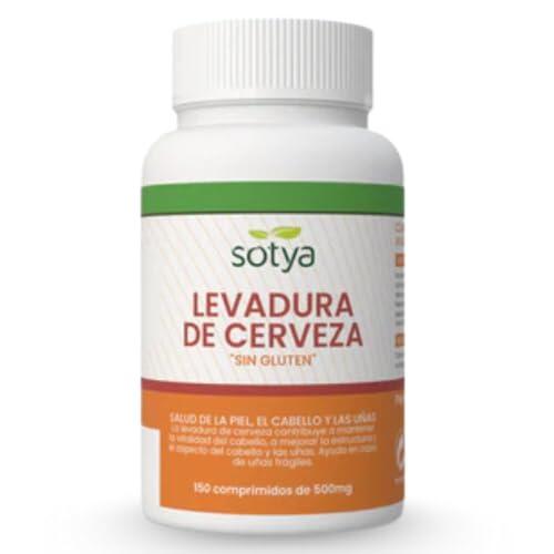SOTYA Levadura de Cerveza sin Gluten para la Salud del Cabello, Piel y Uñas. Levadura de Cerveza 150 Comprimidos para Mejorar la Digestión y Aporta Energía Diaria