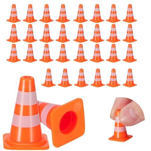 30 Piezas Mini Conos de Tráfico,Conos de Advertencia Miniatura Material Escolar para Señalización Vial,Modelismo,Simulación,Interactivos