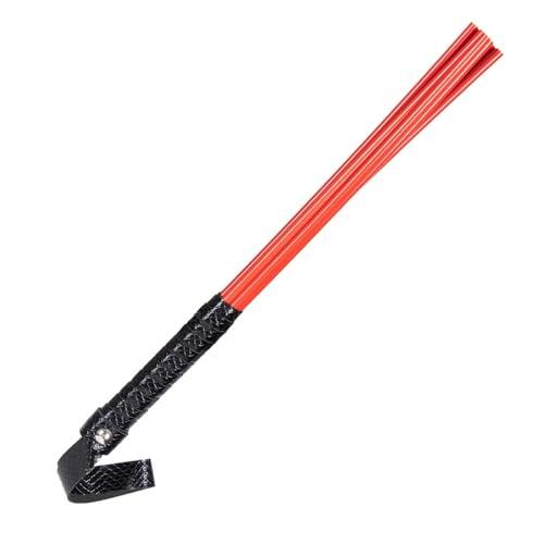 Genérico Látigo Multifuncional de Cuero para Montar a Caballo, Accesorio para Juegos de rol en Fiestas - ESB1 (Negro-02)