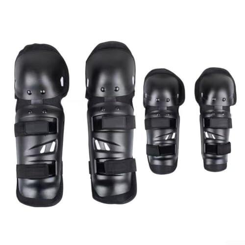 Honseadek Rodilleras deportivas coderas para ciclismo, motocicleta, tela al aire libre, equipo de protección, 4 piezas, y juego con EVA transpirable anticolisión para ciclistas (negro)