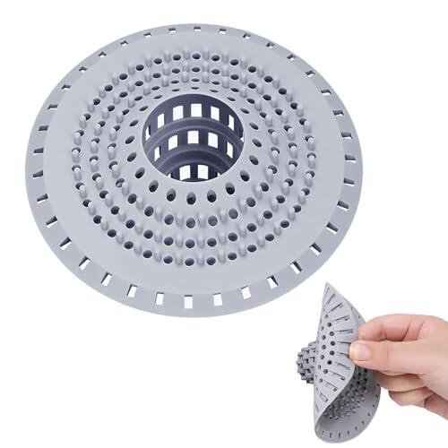 JOOTUEPO 1 Pcs Silicona Atrapa Pelos Ducha con Ventosa, Filtro de Cabello Protector de Drenaje Plegable, Filtro Fregadero Recoge Pelos Ducha, Coladores de Desagüe de Fregadero para Baño, Bañera