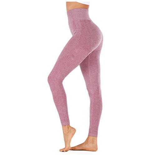 Generisch Moda Mujeres Cadera-Sin Costuras Punto Cintura Alta Velocidad Pantalones Secos Aptitud Yoga Pantalones Rehabilitación Pantalones Mujer 52 Azul, Vino, S