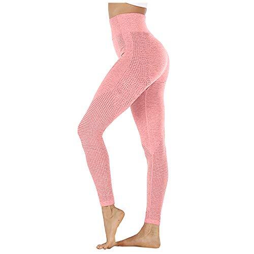 Generisch Moda Mujeres Cadera-Sin Costuras Punto Cintura Alta Velocidad Pantalones Secos Aptitud Yoga Pantalones Rehabilitación Pantalones Mujer 52 Azul, Rojo sandía, S