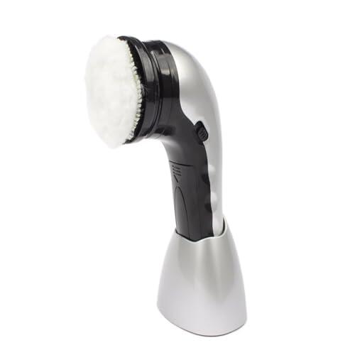 SDGBCXD Máquina para lustrar Zapatos， Máquina pulidora de Cuero, limpiadora Zapatos, Cuidado Botas, Cera, Esponja eléctrica(Silver)