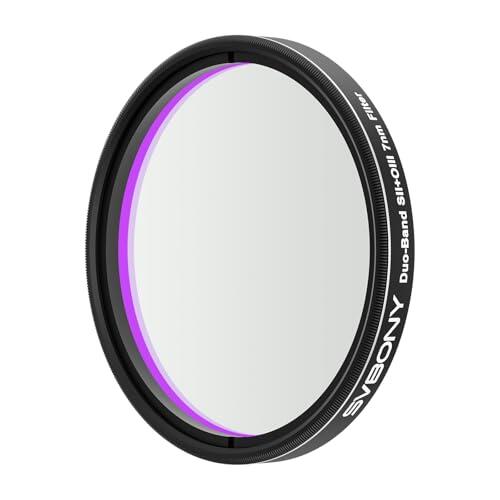 Svbony SV220 Filtro para Telescopio, SII y OIII, 7 NM Doble Banda y 2" Filtro para Nebulosas,Accesorio para Telescopio, Obtención de Imágenes de Fotograma Completo, para Nebulosas de Emisión