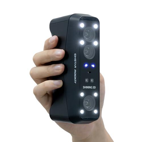 EINSTAR Rockit Escáner láser inalámbrico 3D, 19+19 líneas cruzadas láser azul, 7 líneas paralelas láser azul, soporte de escaneo láser 3D sin marcadores y luz infrarroja VCSEL
