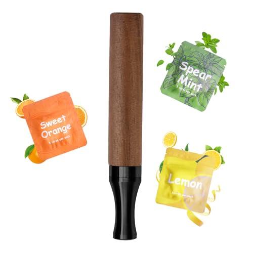 CARITATE Portátil Verstellbare para Dejar de Fumar - Ventana de Flujo Ajustable, Kit de Inhalación para Relajación y Respiración Consciente, Reutilizable y Recambios de Aromas Naturales