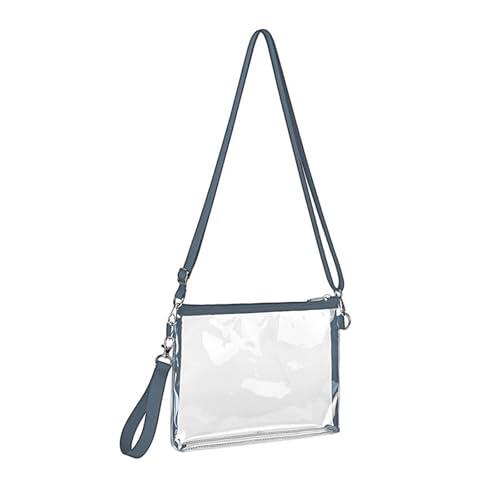 Bolsa cruzada de PVC transparente para estadio, deportes, almacenamiento portátil 2026, gris, Talla única
