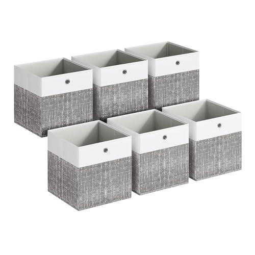 SONGMICS Cajas Almacenaje, Set de 6, Plegable, 30 x 30 x 30 cm