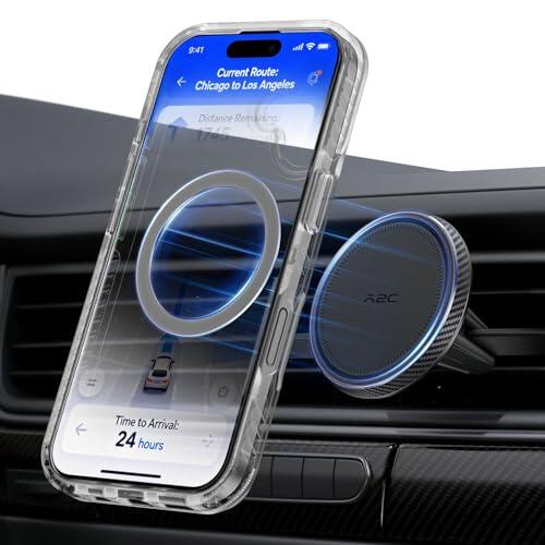 A2C Soporte de teléfono móvil para Coche para Magsafe [17 x N54 magnético y Ultra Estable] Soporte Universal para Coche magnético para Rejilla de ventilación, Soporte para teléfono móvil para iPhone