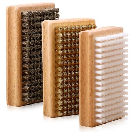 GAOUTO 3stk - Juego de cepillos de cera para snowboard, 12,5 x 7 x 3,5 cm, cepillo de nailon, cepillo de crin y cepillo de cobre, cepillo de pelo de crin, accesorios de limpieza para esquí alpino