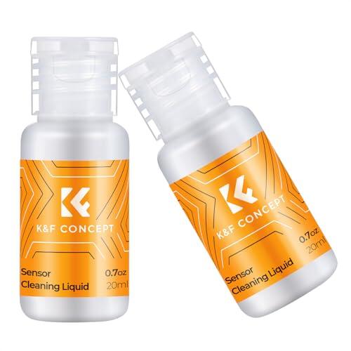 K&F CONCEPT Spray y Set de Cuidado con Limpiador de Microfibra para Objetivos, Limpiador de Objetivos de Cámara No Inflamable y Limpieza para Sensores Digitales