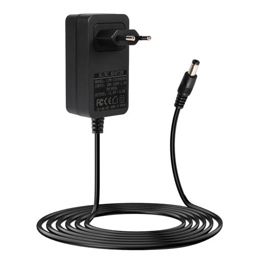 12V 3A Adaptador de Alimentación, 36W Universal Transformador CA 100-240V a CC 12V, Cargador Adaptador para Tiras de Luces LED Cámara CCTV Monitor LCD y Enrutador, 5,5 mm x 2,5 mm
