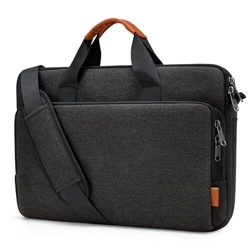 bagasin Bolsa de Transporte para Ordenador portátil de 15, 15.6 y 16 Pulgadas, maletín de Tela Repelente al Agua, Cargador Superior Ligero, para Negocios o Escuela