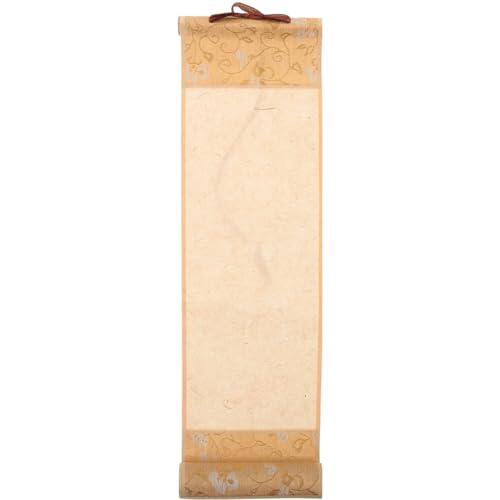 TOPBATHY Pergamino Chino de Caligrafía y Pintura Pequeño Enrollable, Papel Xuan Amarillo para Artistas, Uso Multifuncional en Hogar y Oficina, Suministro para Pintura y Caligrafía