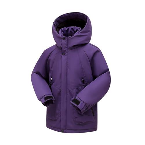 Genérico Chaqueta de plumas para niñas abrigo térmico con alta capacidad calorífica el y frío extremo para actividades diarias y exteriores (Purple, 10-12 Years)
