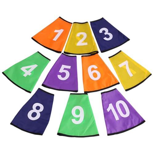 Jorzer Conos numerados 1-10 Conos de Entrenamiento con Cubierta numérica Fácil de Leer para fútbol Baloncesto Fútbol Juego al Aire Libre Práctica Deportiva numerado para Entrenamiento Deportivo.