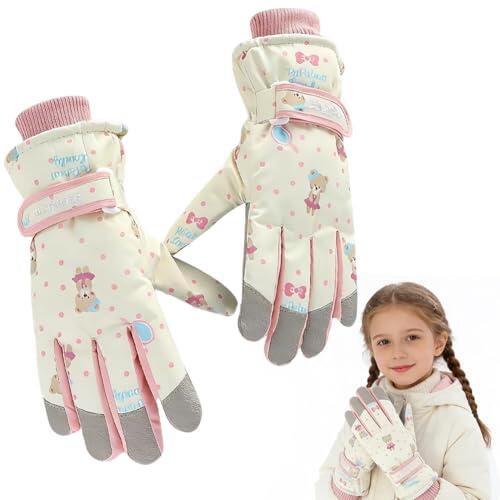 OZXVXZO Guantes Impermeables del esquí de Las Mujeres, Guantes Termales de la Pantalla táctil del Invierno con vellón, Guantes de Snowboard a Prueba de Viento para Esquiar, Senderismo y Bicicleta