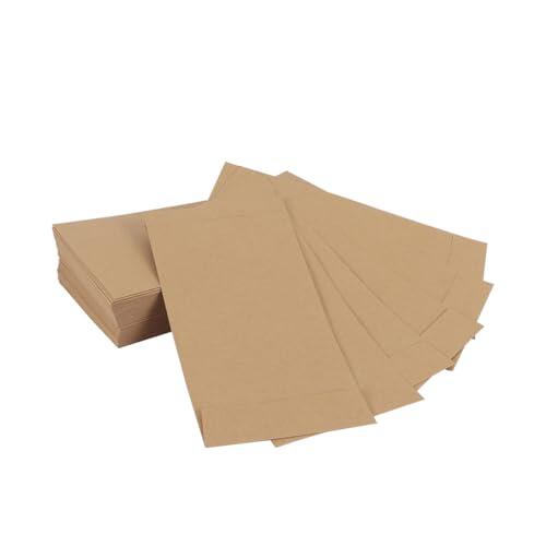 ACOLY 60 sobres autoadhesivos de doble cara de 8,1 x 16,5 cm para guardar monedas y dinero (color leonado)