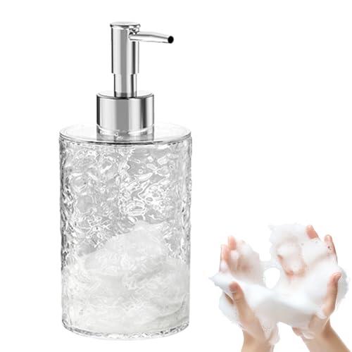 Dispensador de jabón transparente mejorado con bomba a prueba de óxido, botellas recargables de viaje y botellas de espuma, dispensador de jabón de manos de plástico para cocina, baño, encimera
