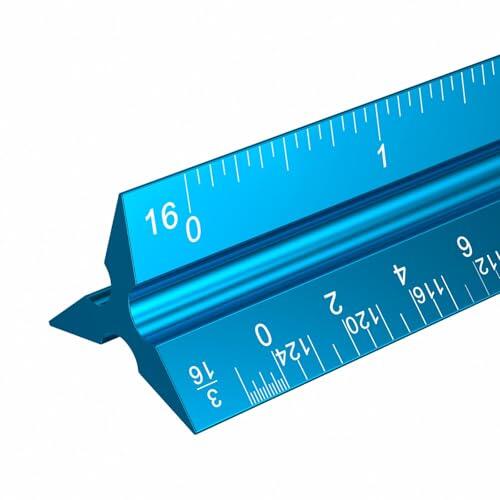 Escalímetro Profesional de Metal 30 cm, Regla Métrica Triangular de Precisión con Doble Escala 1:20 1:25 1:50 1:75 1:100 1:125 y 1:100 1:200 1:250 1:300 1:400 1:500 para Arquitectos e Ingenieros