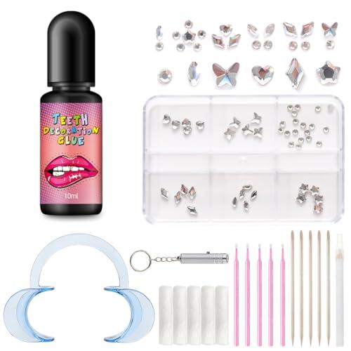 ROKZELT Kit Gemas Dentales, 48 Piezas Gemas Dentales, Tooth Gems, Diamantes para Dientes, Grillz, Joyería Dientes, Rhinestones, Dientes Accessorios, Für Fiestas Decoración