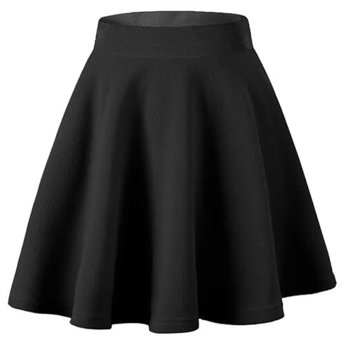 DTOHMOM Mujeres Casual Minirock Tennisrock Skater Falda Corta minifaldas Trajes de Carnaval Faldas Cortas de Ballet Vestidos (FR/ES, Letras, L, Regular, Regular, Negro)