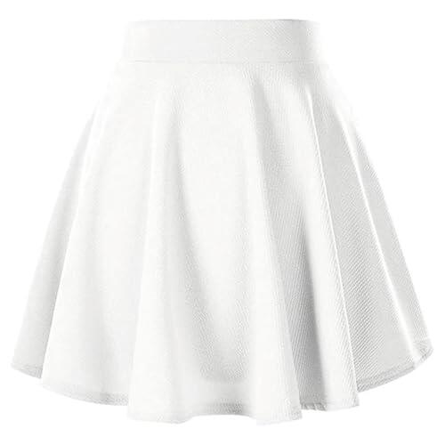 Mujeres Casual Minirock Tennisrock Skater Falda Corta minifaldas Trajes de Carnaval Faldas Cortas de Ballet Vestidos (FR/ES, Letras, XXL, Regular, Regular, Blanco)