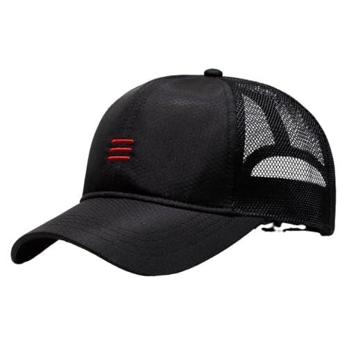 YIXANNX Gorra de béisbol de Malla, Sombrero poliéster Secado rápido, Transpirable, Absorbente del Sudor, sin Hilo Suelto, Amplia aplicación Oficial, Negro
