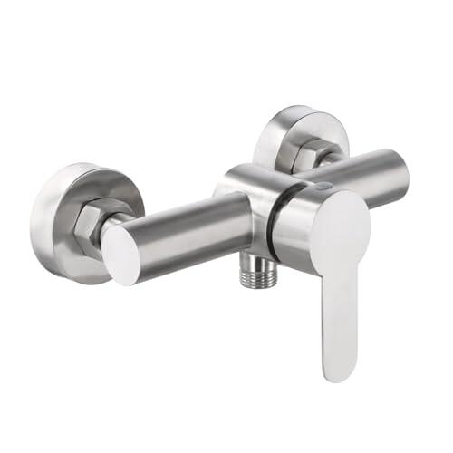 Monomando Ducha, Grifo Monomando Ducha, Grifo Ducha Baño de Pared Acero Inoxidable 304, Mezclador de Duchas Salida Inferior Universal G1/2 con Accesorios
